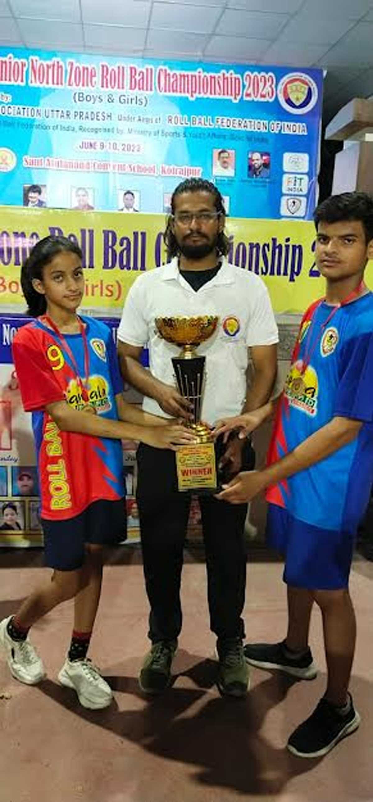 नॉर्थ जोन रोल बॉल चैंपियनशिप में बालक बालिका वर्ग ने जीता स्वर्ण पदक